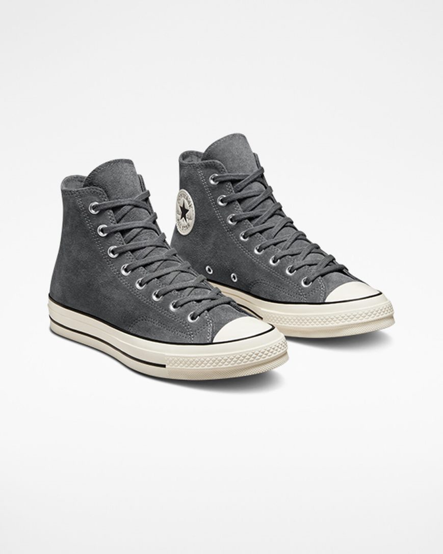 Tenis Converse Chuck 70 Camurça Cano Alto Masculino Cinzentas Pretas | PT J08P075